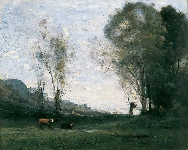 Söğütlerle Çevrili Çiftlik - Jean-Baptiste Camille Corot