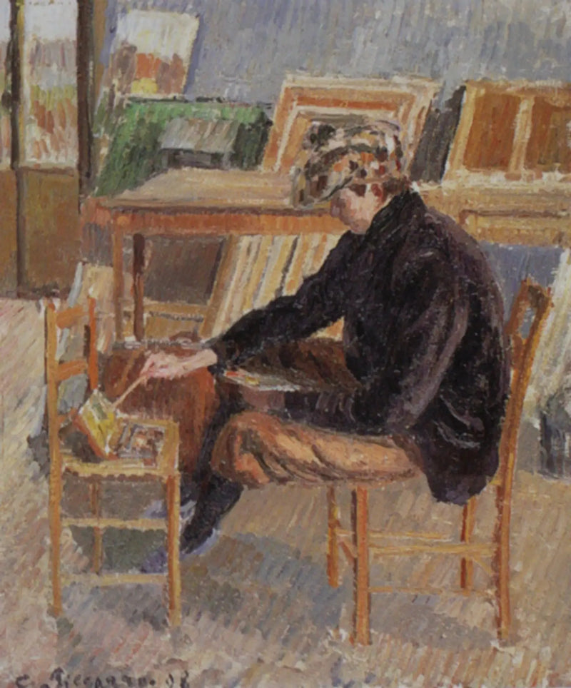 Paul-Émile Pissarro'nun resim yaparken, taslak - Camille Pissarro