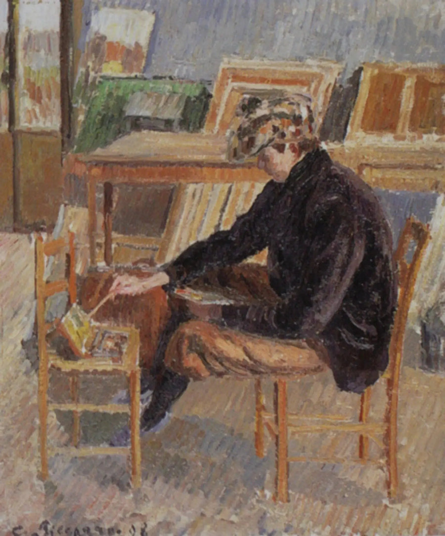 Paul-Émile Pissarro'nun resim yaparken, taslak - Camille Pissarro