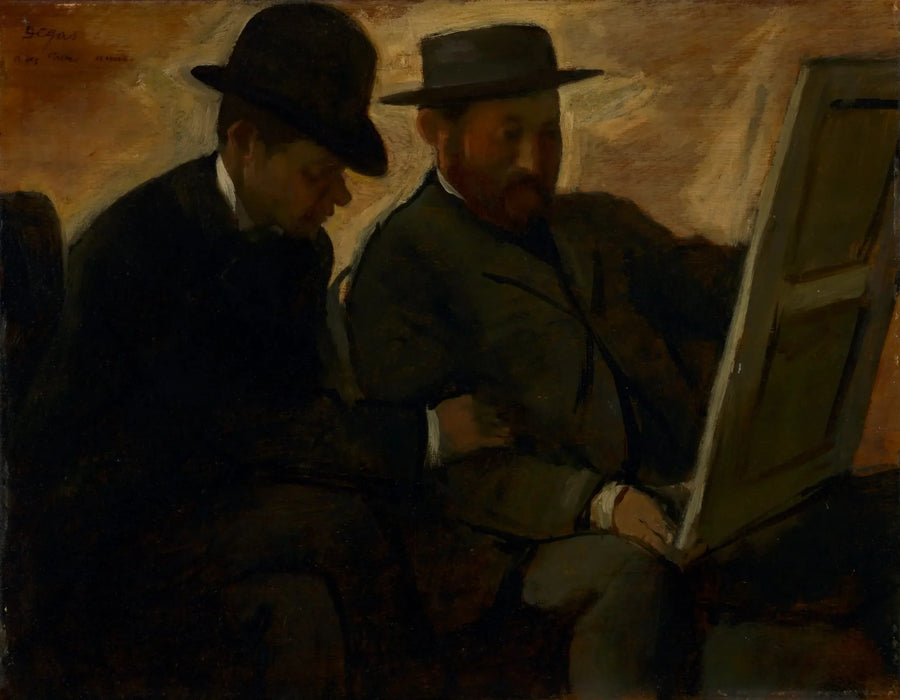 Paul Lafond ve Alphonse Cherfils bir tabloyu inceliyor - Edgar Degas