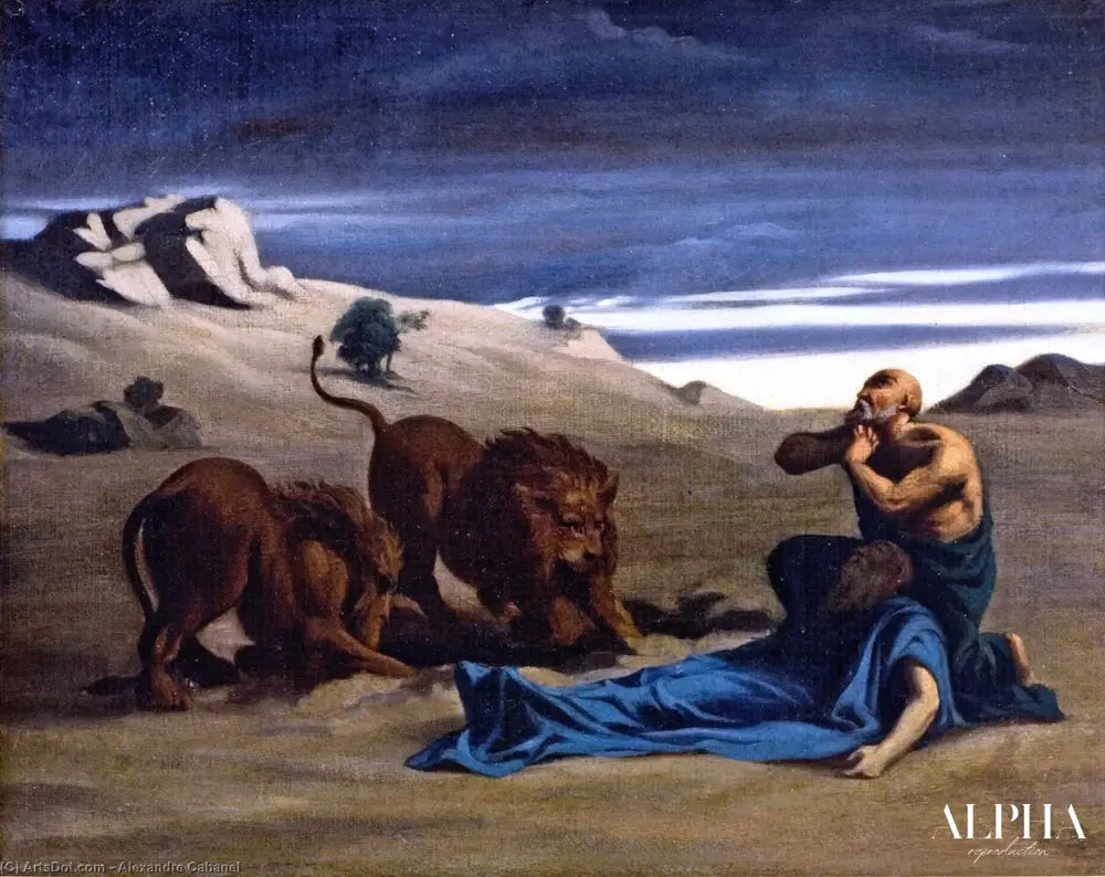 Paul Premier Ermite avec des Lions - Alexandre Cabanel Reproductions de tableaux à la peinture à l’huile