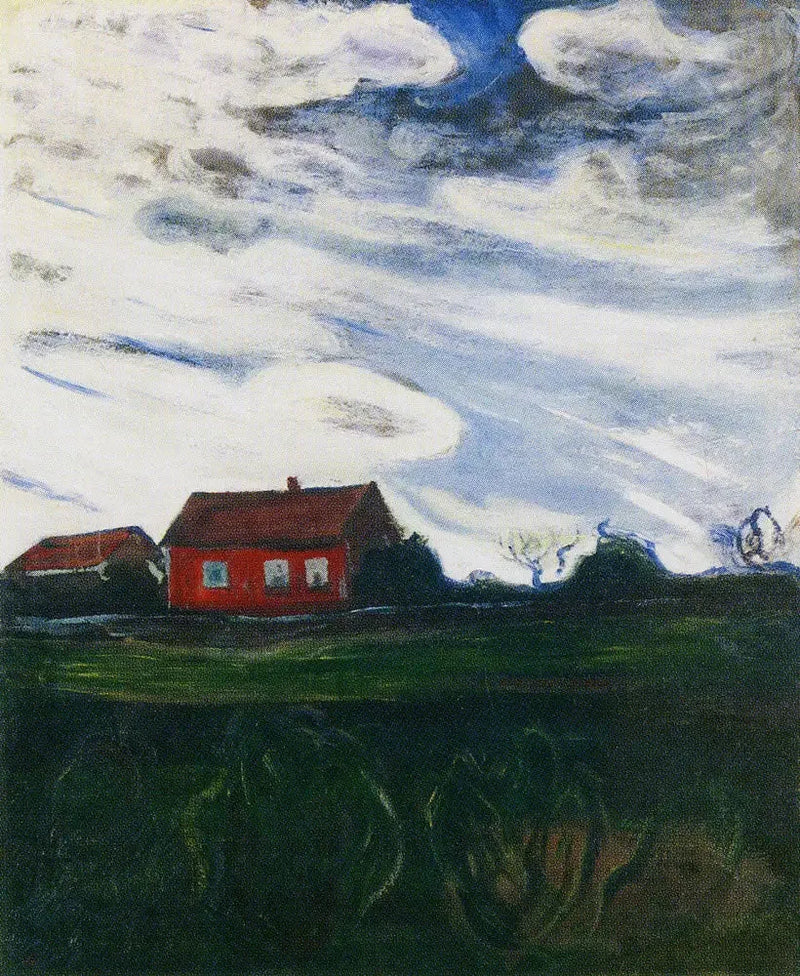 Kırmızı Ev Manzarası - Edvard Munch