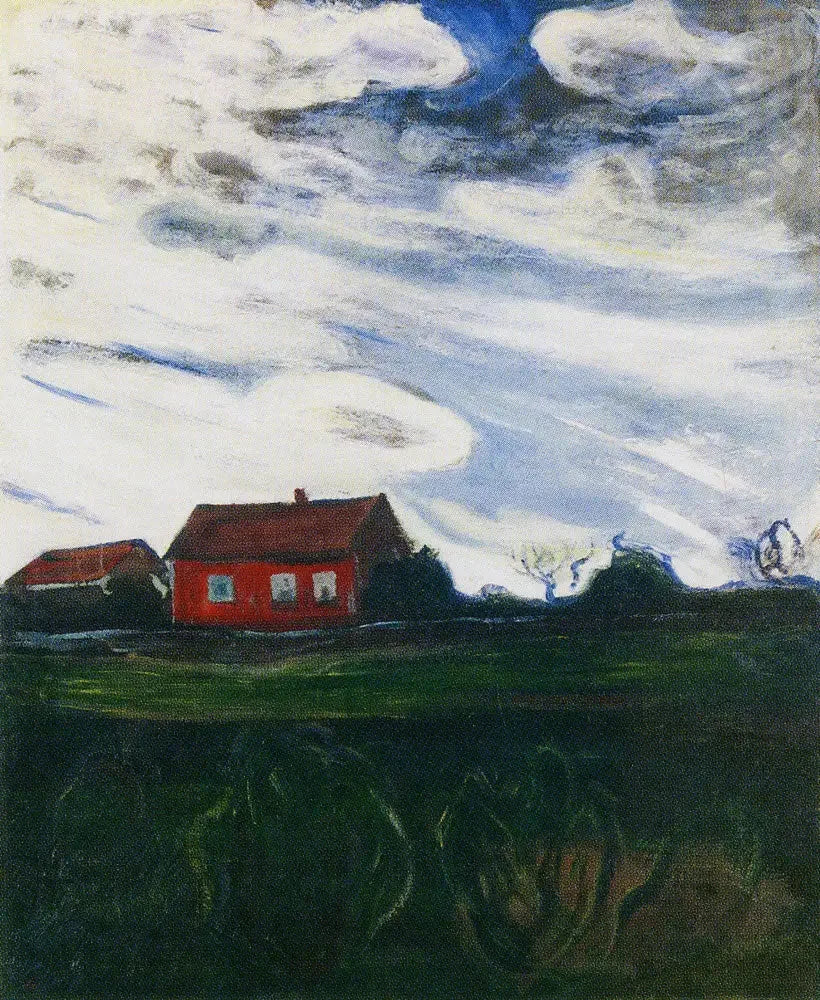 Kırmızı Ev Manzarası - Edvard Munch