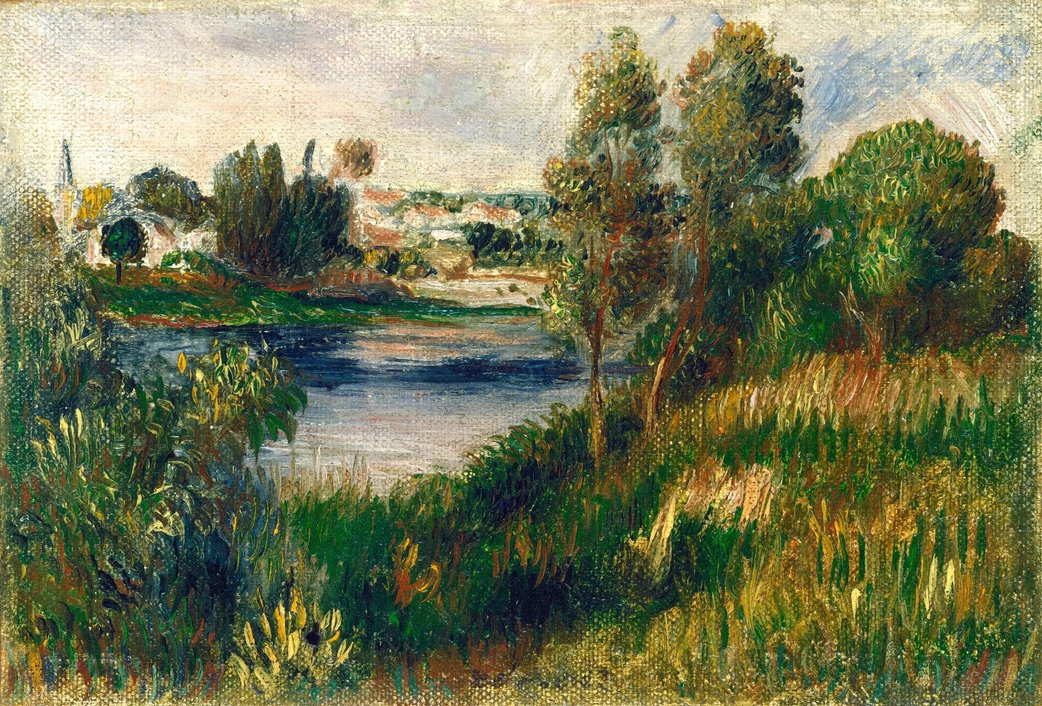 Paysage à Vétheuil - Pierre-Auguste Renoir image 1 copie peinte à la main à l’huile