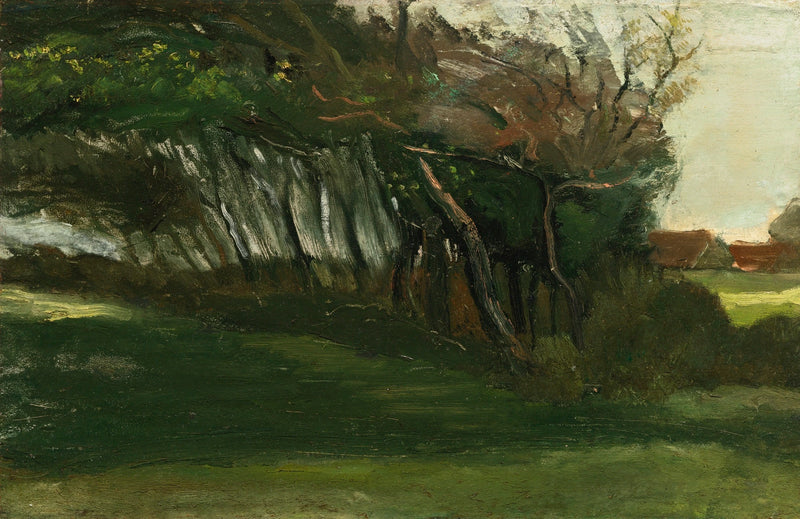 Rüzgârla savrulan ağaçlarla manzara - Vincent van Gogh