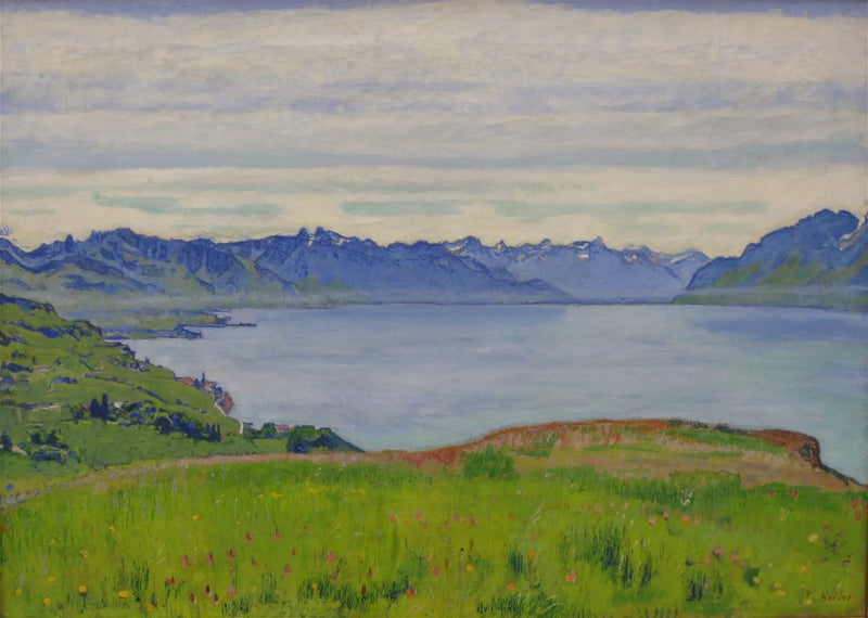 Leman Gölü kıyısında manzara, Valais'e bakış - Ferdinand Hodler