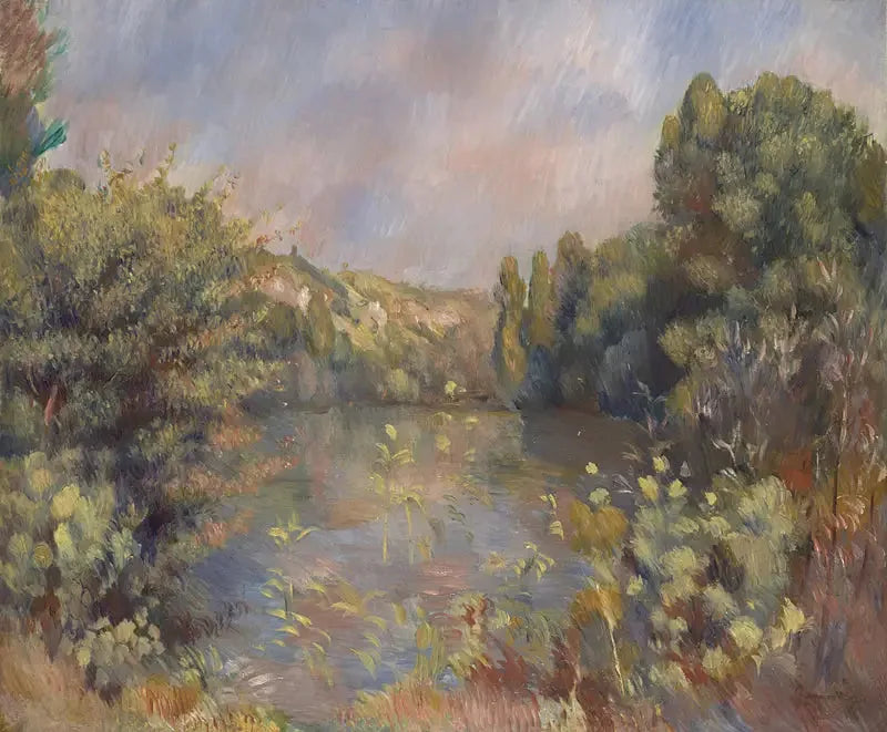 Paysage au bord du lac - Pierre-Auguste Renoir image 1 reproduction artisanale de tableau