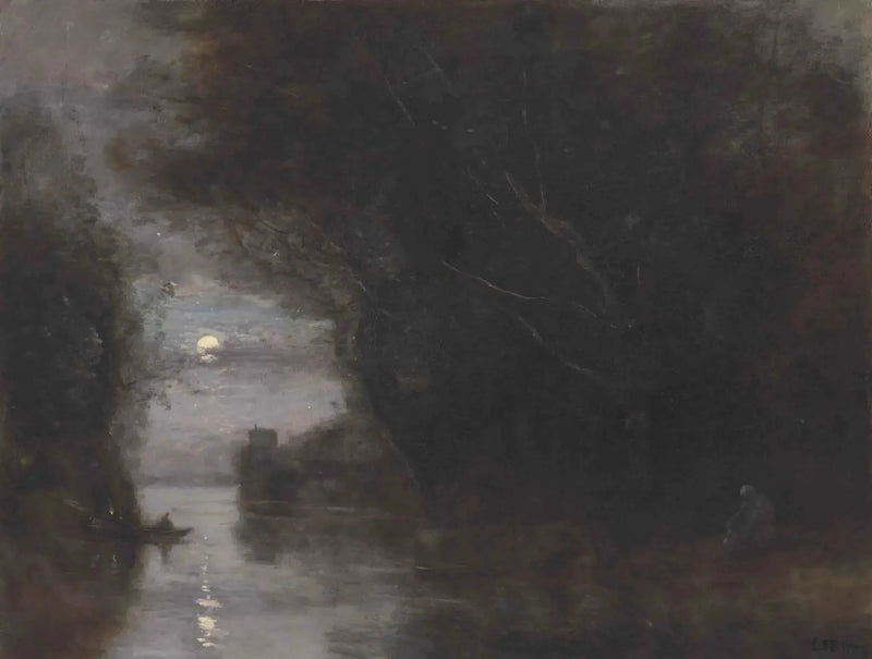 Ay Işığında Manzara - Jean-Baptiste Camille Corot