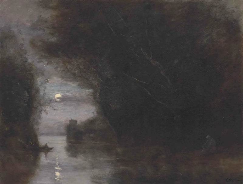 Ay Işığında Manzara - Jean-Baptiste Camille Corot