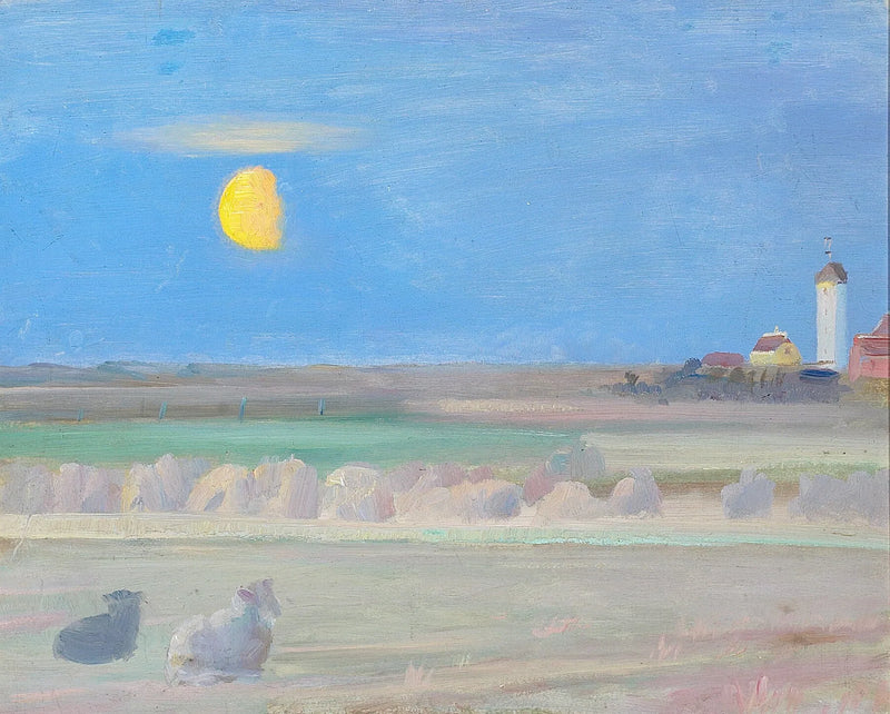 Skagen'daki Beyaz Fenerli Manzara - Michael Peter Ancher
