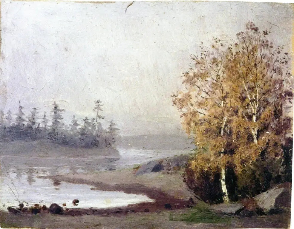 Reproduction du tableau « Paysage aux arbres et à l'eau - Edvard Munch » par Alpha Reproduction en peinture à l’huile
