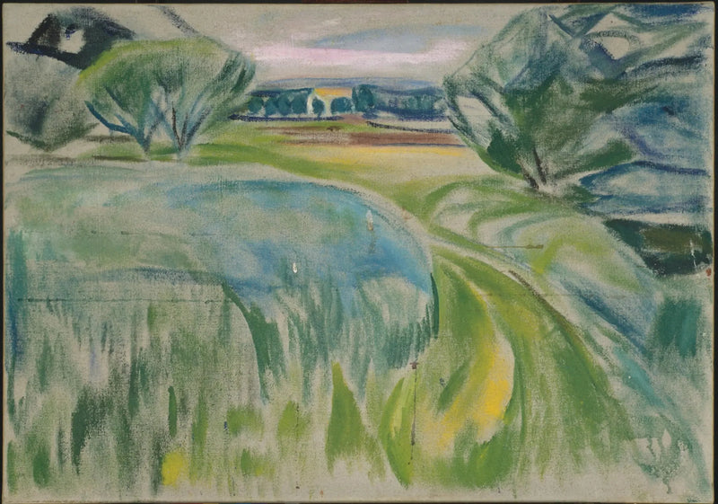 Yeşil Tarlalar Manzarası - Edvard Munch