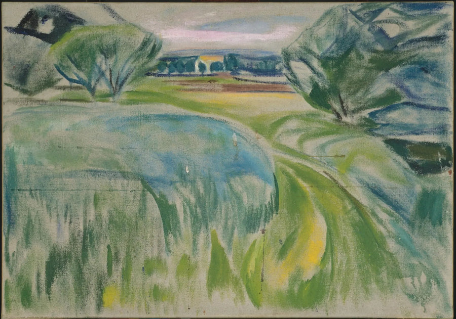 Yeşil Tarlalar Manzarası - Edvard Munch