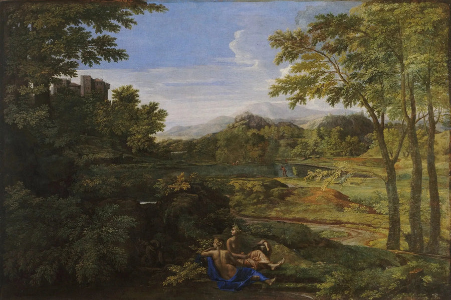 İki Nymfli Manzara - Nicolas Poussin