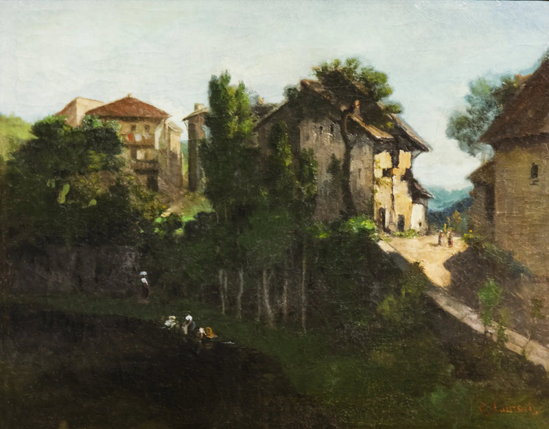 Lavandiyecilerle Manzara - Gustave Courbet