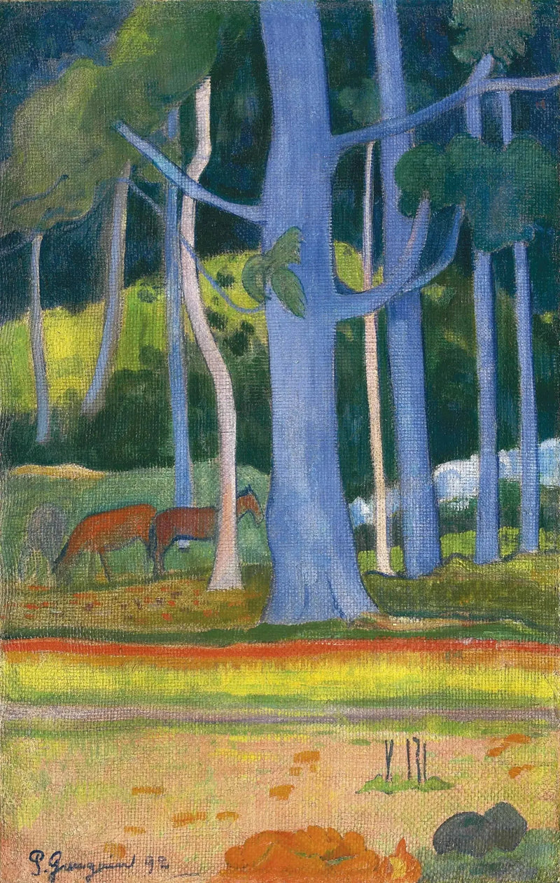 Mavi Gövdelere Sahip Manzara - Paul Gauguin