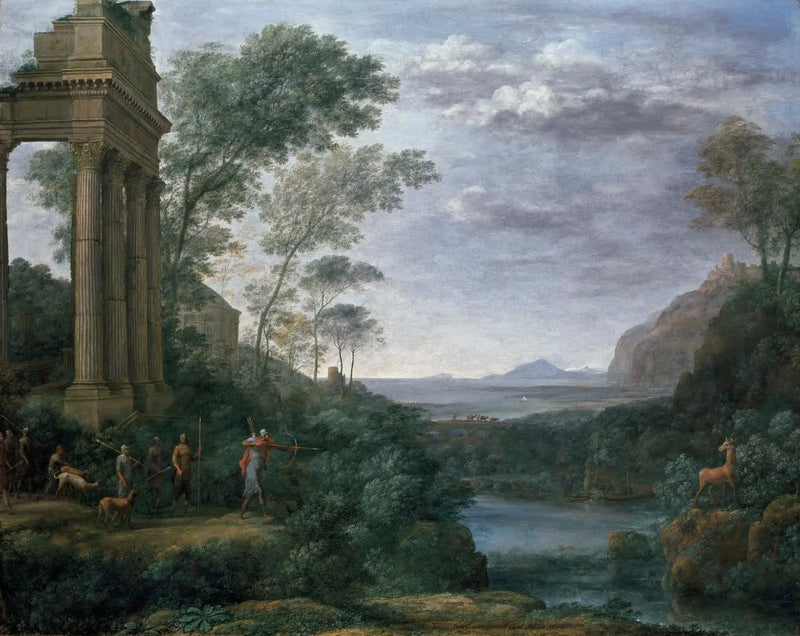 Silvia ile Ascagne'nin Geyik Kesimi Manzarası - Claude Lorrain