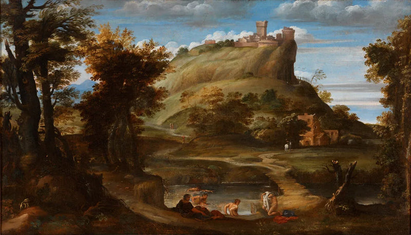 Domenichino - Yüzücülerle Manzara