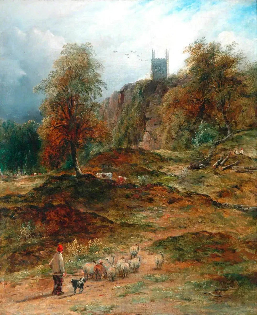 Manzara ve çoban sürüyü eve getiriyor (Derbyshire) - John Constable