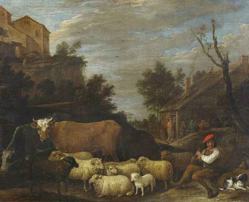 Manzara ve hayvanlar ile koyunlar - David Teniers le Jeune