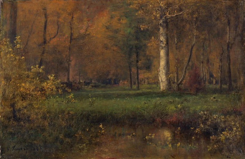 Sarı Çalıyla Manzara - George Inness