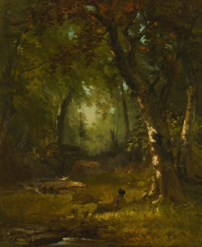 Avlu ile avcı - George Inness