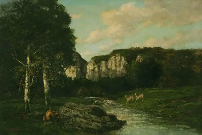 Avlu ile avcı - Gustave Courbet