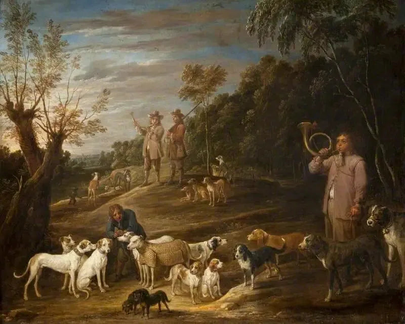 Avlu ve Köpeklerle Avcılar - David Teniers le Jeune