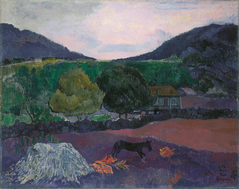 Köpekli Manzara - Paul Gauguin