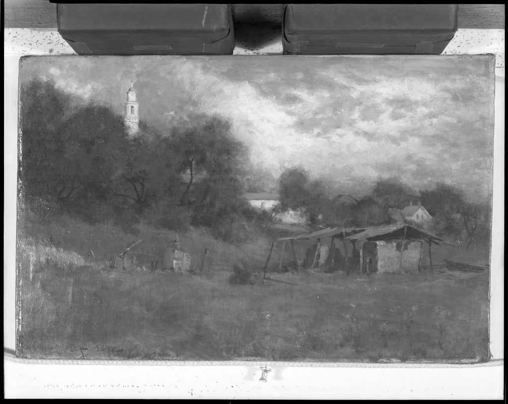 Paysage avec clocher d'église - Willard Metcalf