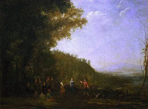 Kırsal Manzara ve Köylülerin Dansı - Claude Lorrain