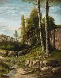 İki Ağaçlı Manzara - Gustave Courbet