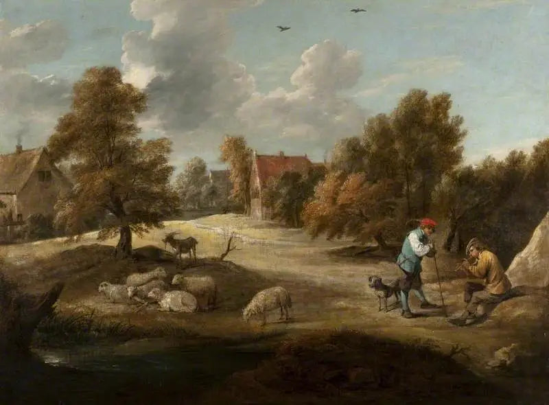 Kırsal Manzara ve Çobanlar Köy Dışında - David Teniers le Jeune