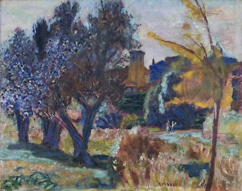 Zeytin Ağaçları ve Bir Şapel ile Manzara - Pierre Bonnard
