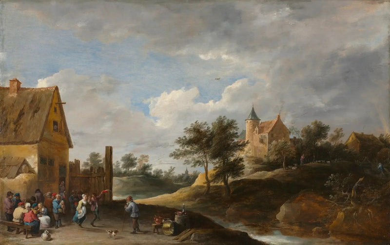 Dansçı Çiftçilerle Manzara - David Teniers le Jeune