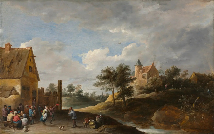 Dansçı Çiftçilerle Manzara - David Teniers le Jeune