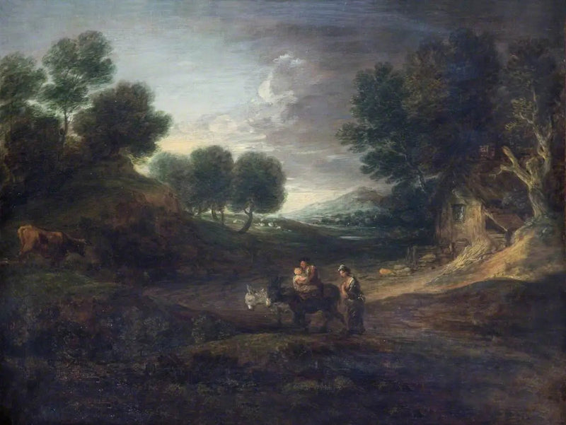 Manzara ve Çiftçiler ile Eşekler - Thomas Gainsborough
