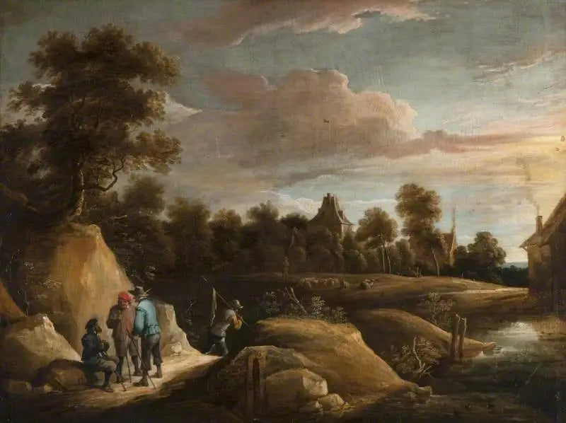 Kırsal Manzara ve Yolda Çiftçiler - David Teniers genç