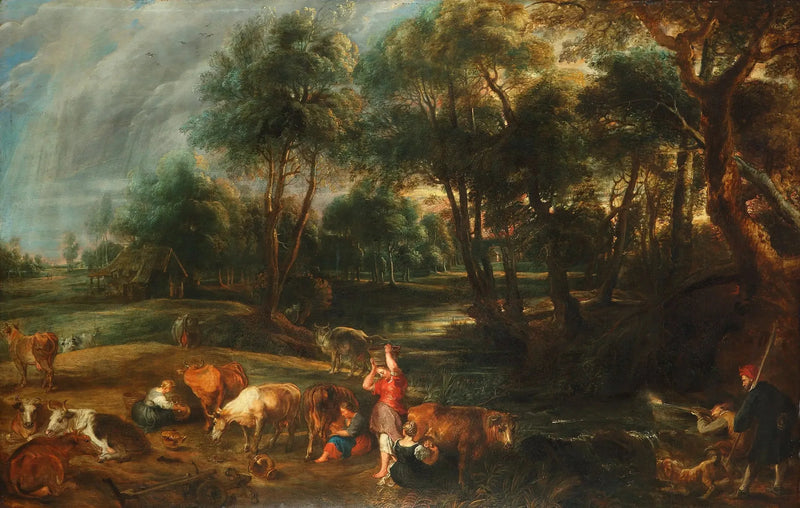 İnekler ve su kuşlarıyla manzara - Peter Paul Rubens