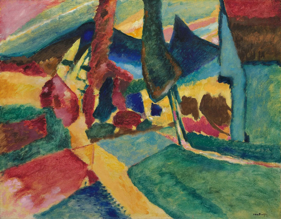 İki Kavaklı Manzara - Vassily Kandinsky