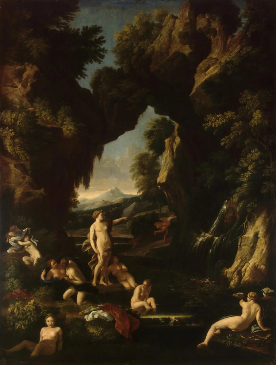 Diana ve Actéon ile Manzara - Nicolas Poussin