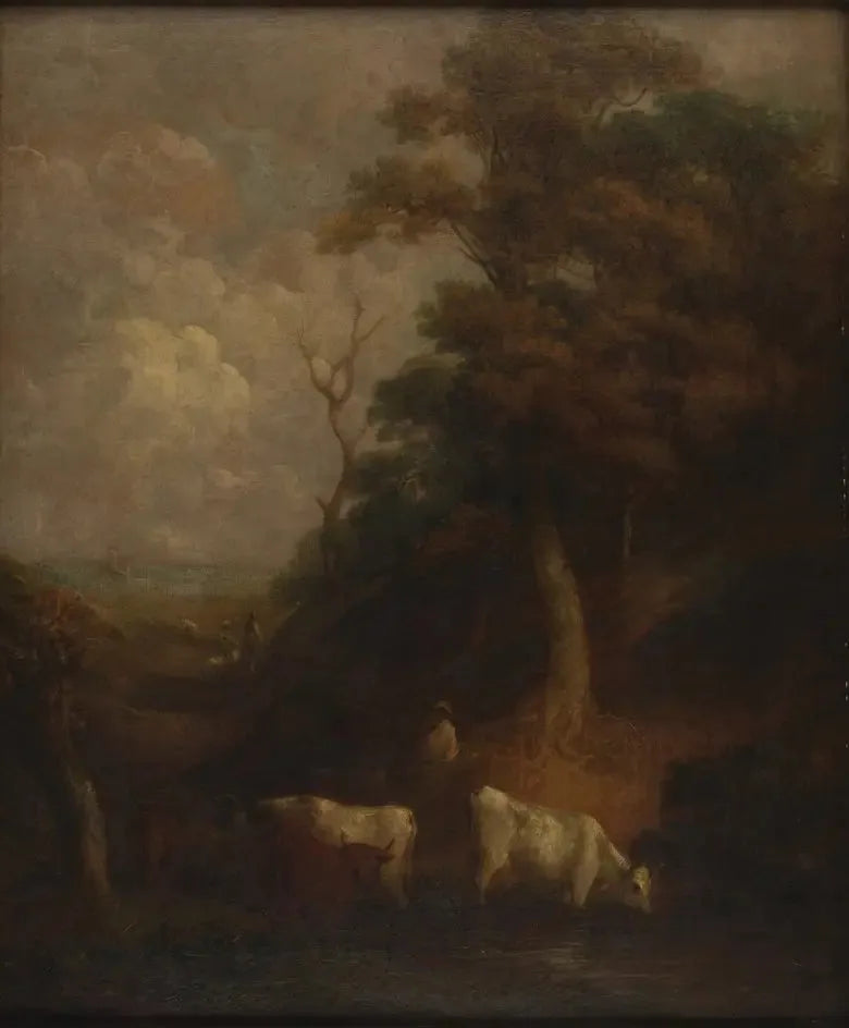 Manzara ve Hayvanlar ve Bir Gölet - Thomas Gainsborough
