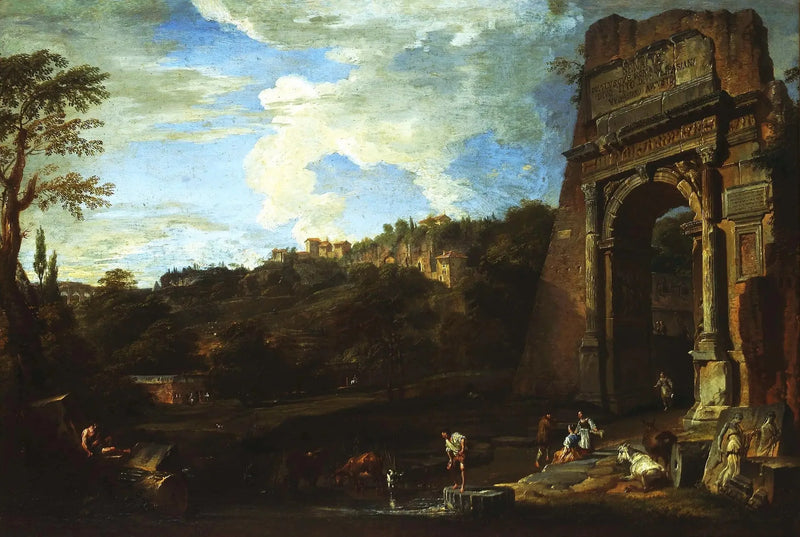Titus Kemeri ile Manzara - Giovanni Paolo Panini