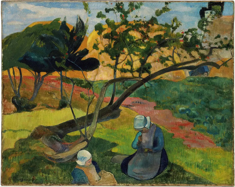 Breton Kadınlı Manzara İki - Paul Gauguin