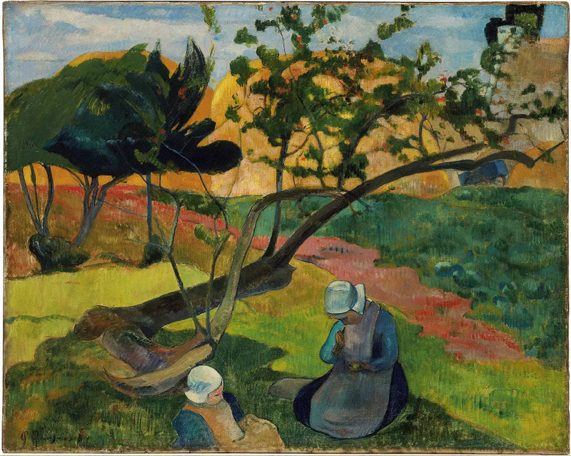 Breton Kadınlı Manzara İki - Paul Gauguin