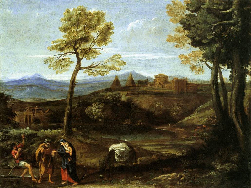 Mısır'a Kaçış ile Manzara - Domenichino