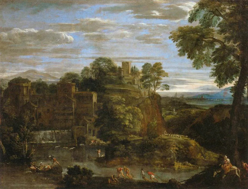 Mısır'a Kaçış ile Manzara - Domenichino