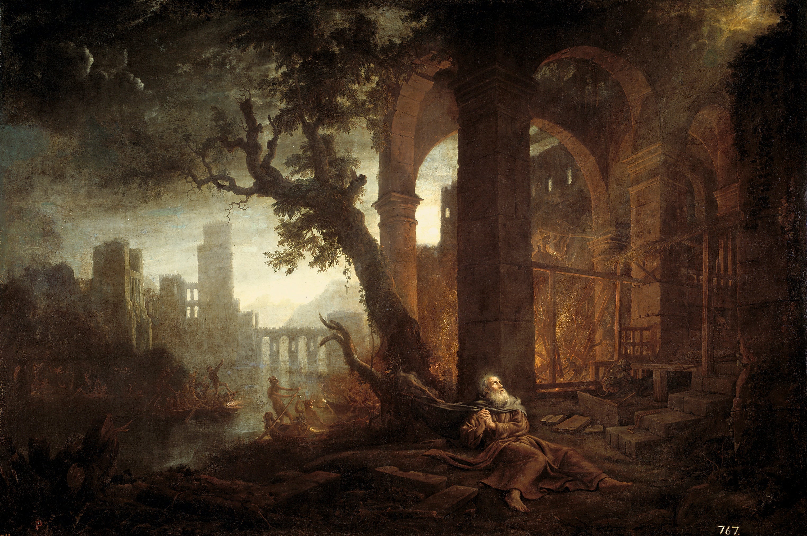 Paysage avec la tentation de saint Antoine - Claude Lorrain