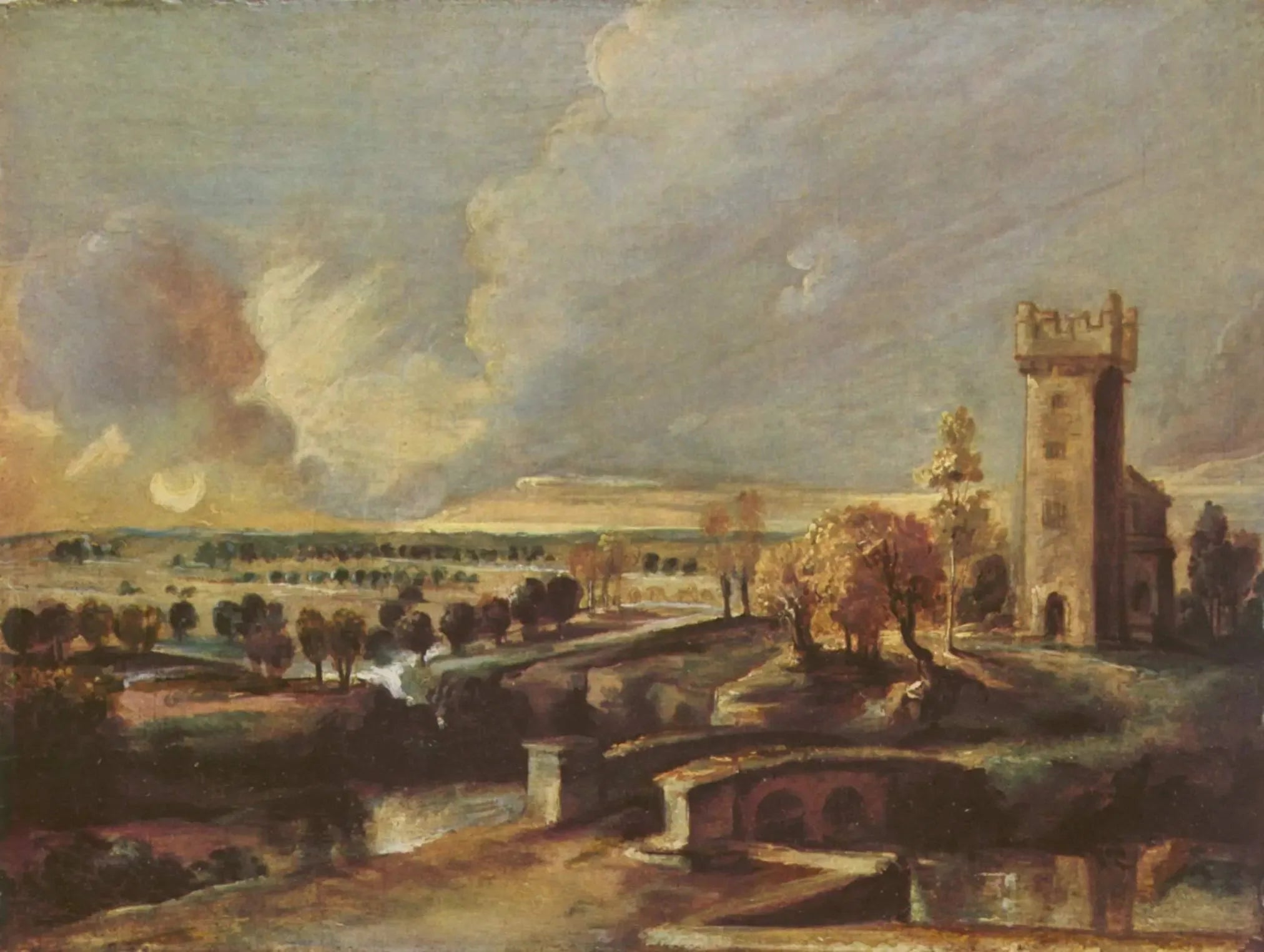 Paysage avec la tour du château « Steen » - Peter Paul Rubens image 1 reproduction d’œuvre d’art à l’huile