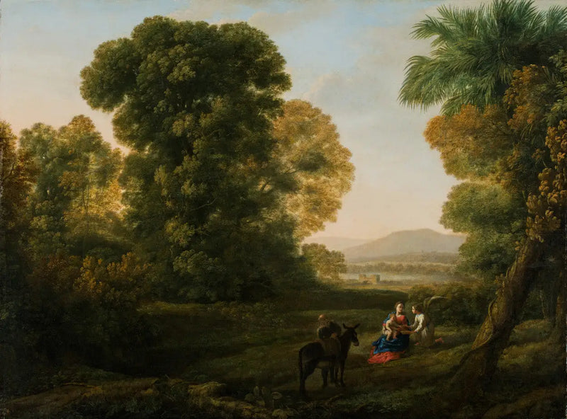 Mısır'a Kaçışta Dinlenme ile Manzara - Claude Lorrain